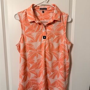 Bad Birdie Orange Palm Print Tank Top
